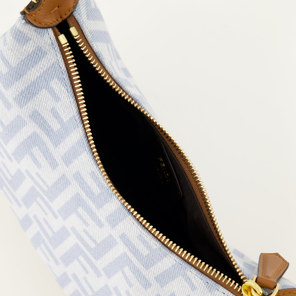 Sacs à main et épaule Borsa Fendigraphy Mini Denim FF Blu Fendi Bleu Femme