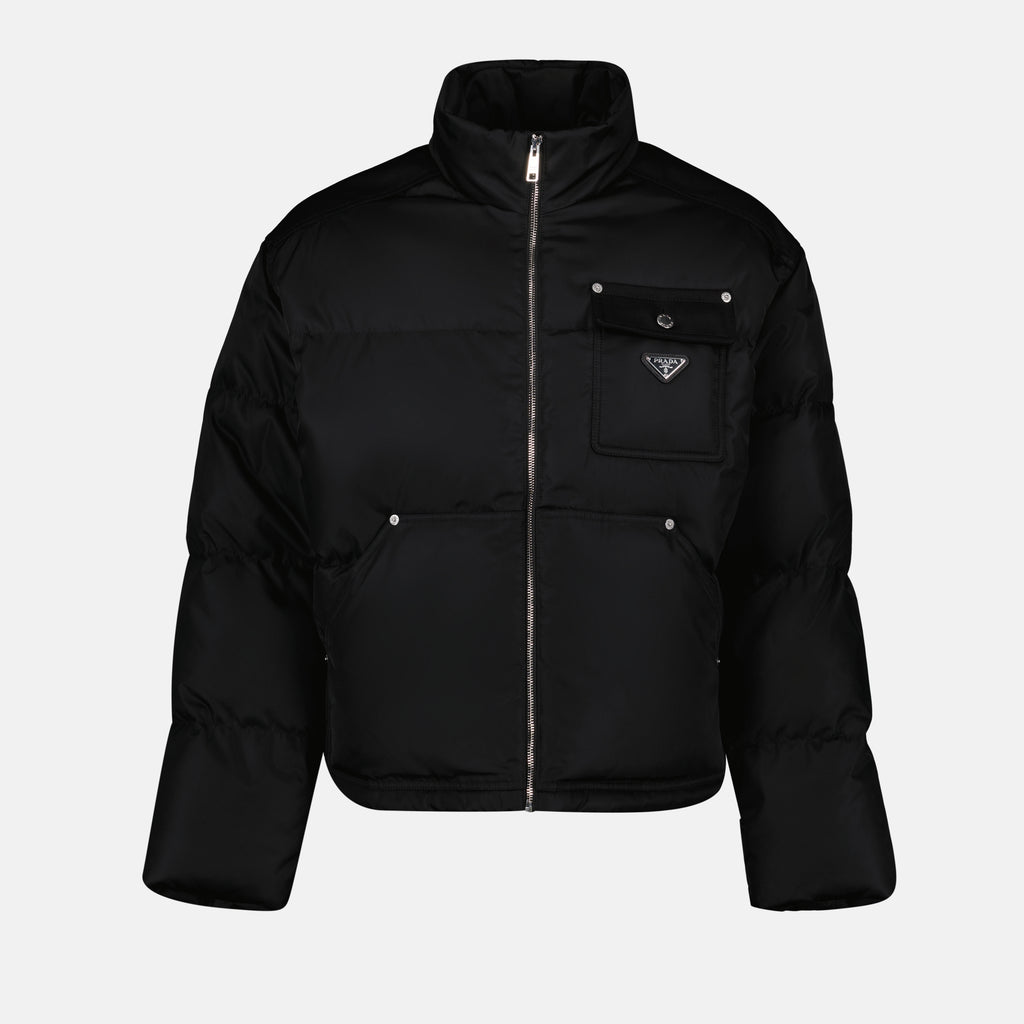 Manteaux Doudoune en Re-Nylon Prada Noir Homme