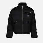 Manteaux Doudoune en Re-Nylon Prada Noir Homme
