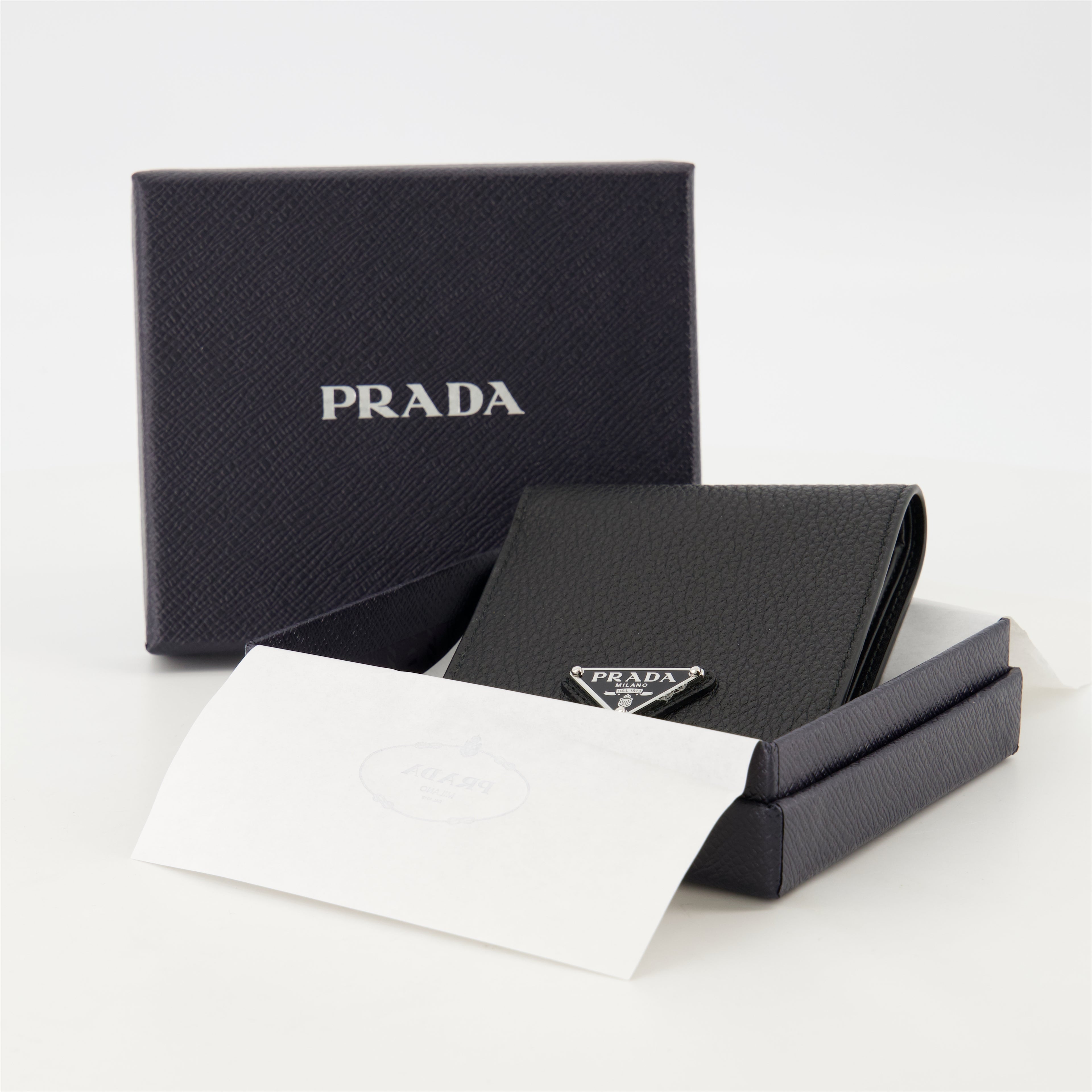 Petite maroquinerie Portefeuille en cuir Prada Noir Homme