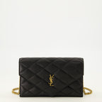 Petite maroquinerie Paris Wallet with Black Leather Chain Saint Laurent Noir Femme