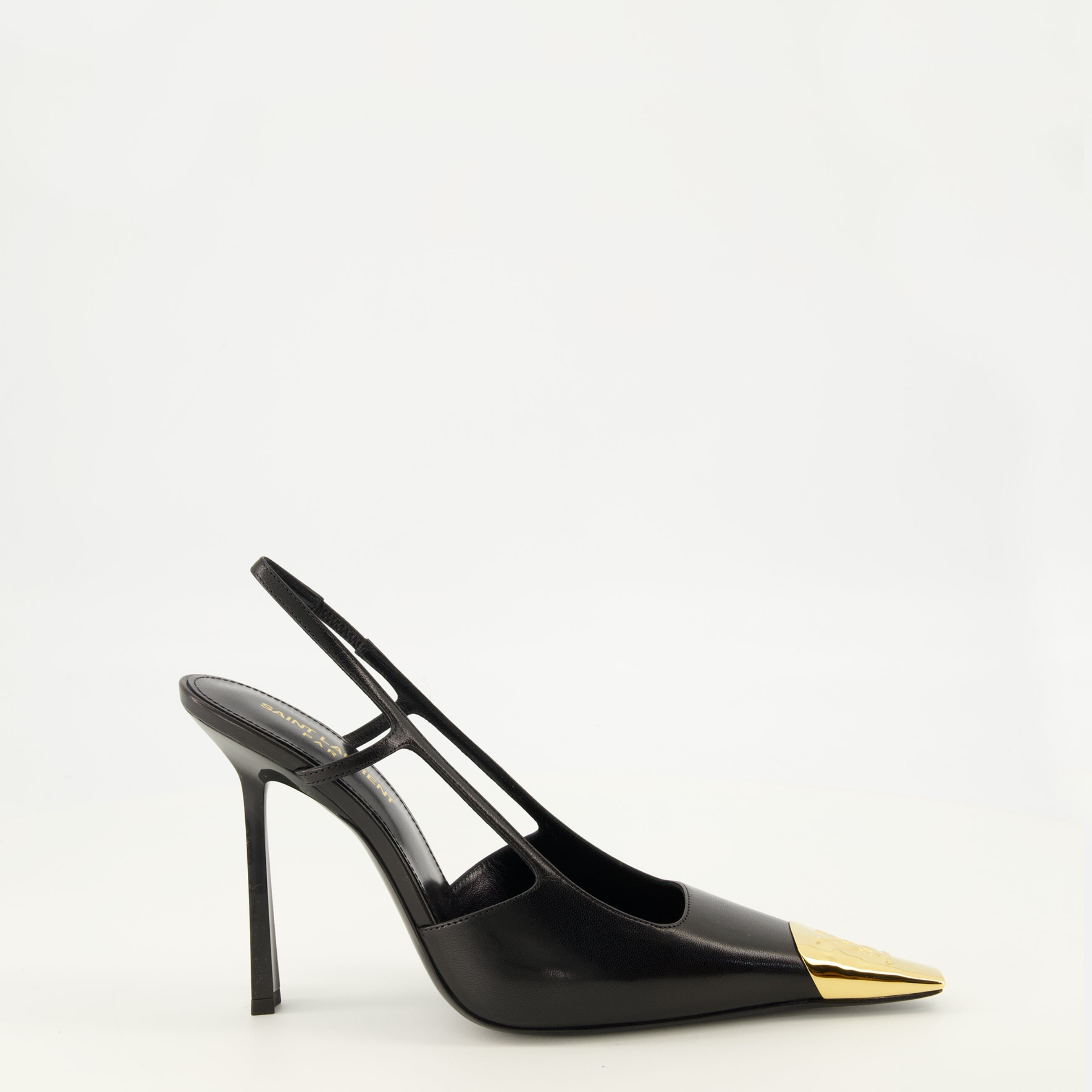 Escarpins Slingbacks Jeanne en cuir noir Saint Laurent Noir Femme