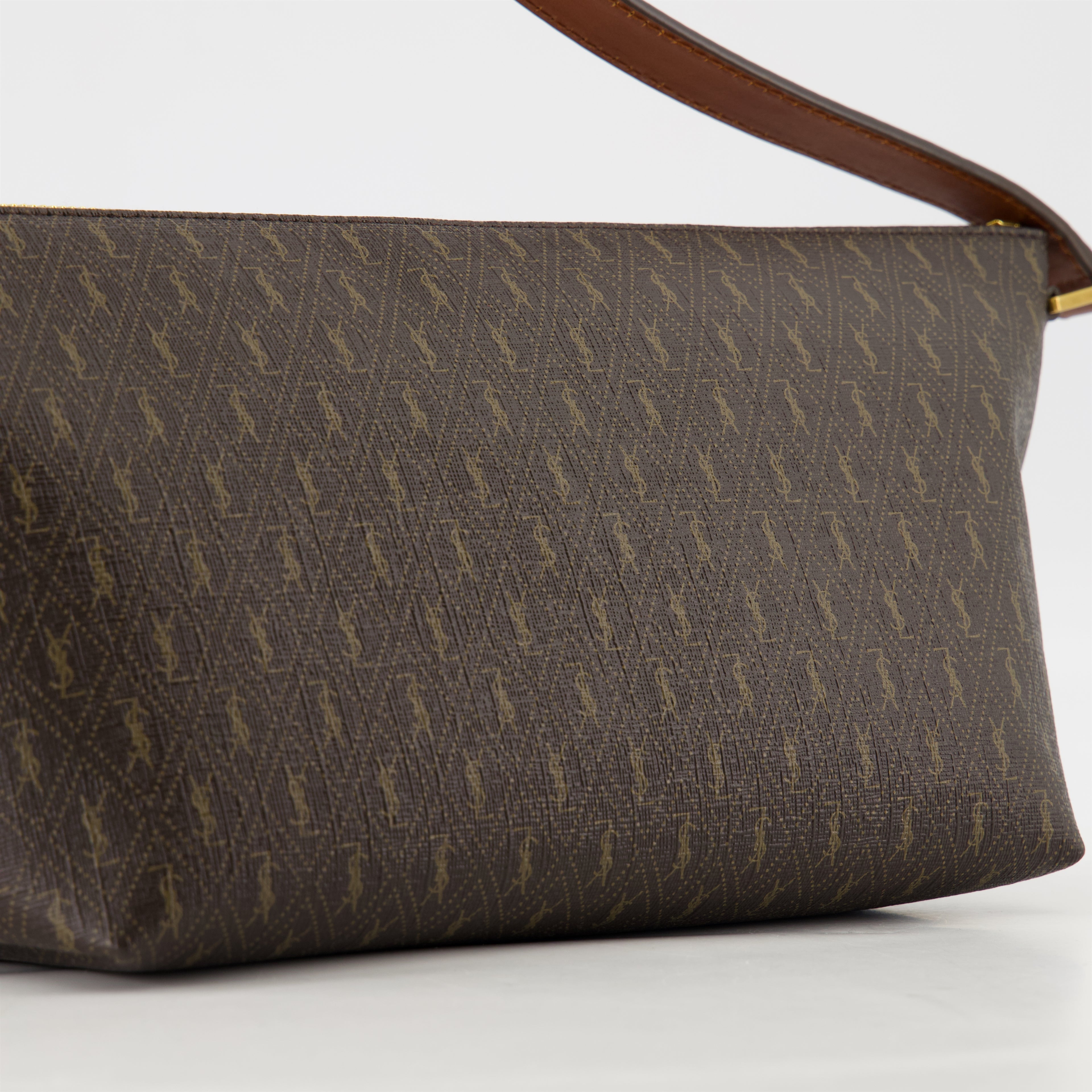 Image of the Saint Laurent Men's Brown Monogram Bag - Spring-Summer 2026 - Detailed View_2