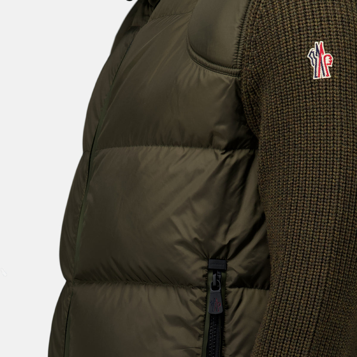 Vestes Veste bi-matière kaki Moncler Grenoble Kaki Homme