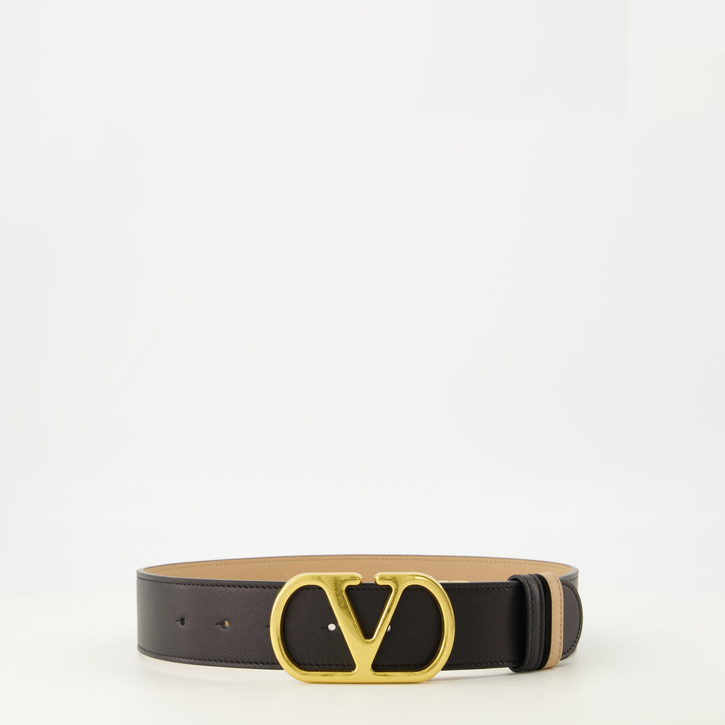 Image de l'article Ceinture Vlogo réversible beige et noir 40 mm de la marque Valentino Garavani pour Femme - Saison Printemps-Été 2026 - Vue détaillée_2
