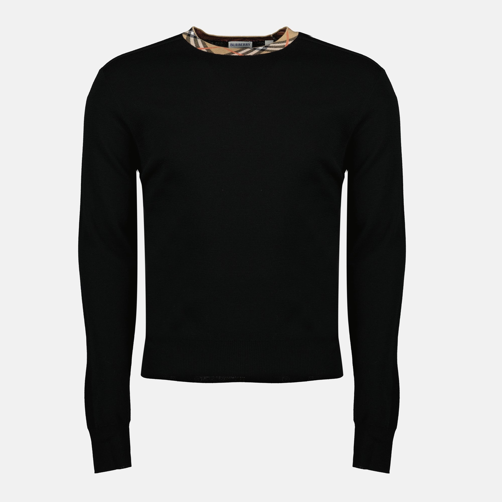 Image de l'article Pull en laine Check de la marque Burberry pour Homme - Saison Automne-Hiver 2025 - Vue de Face