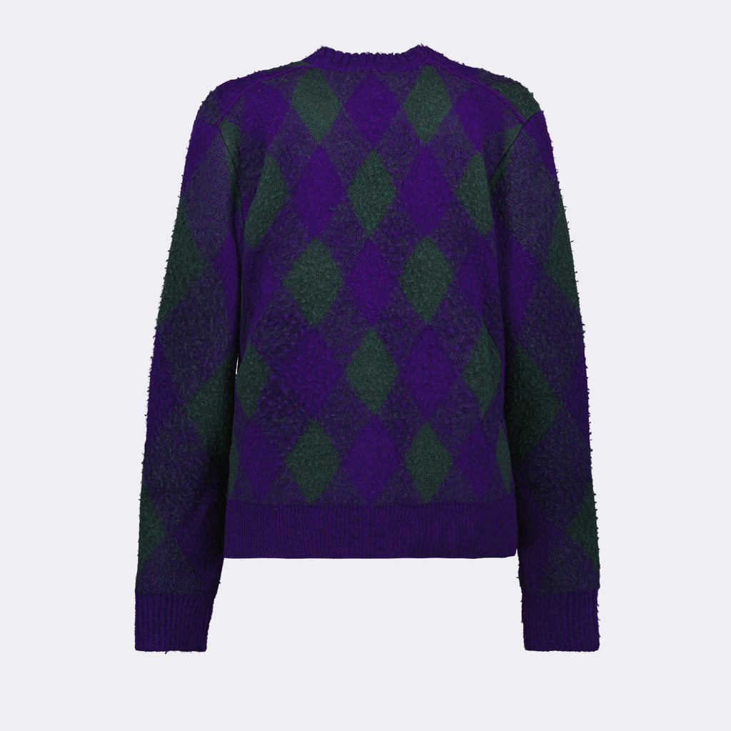 Maille Cardigan Argyle Burberry Violet Femme