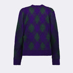 Maille Cardigan Argyle Burberry Violet Femme