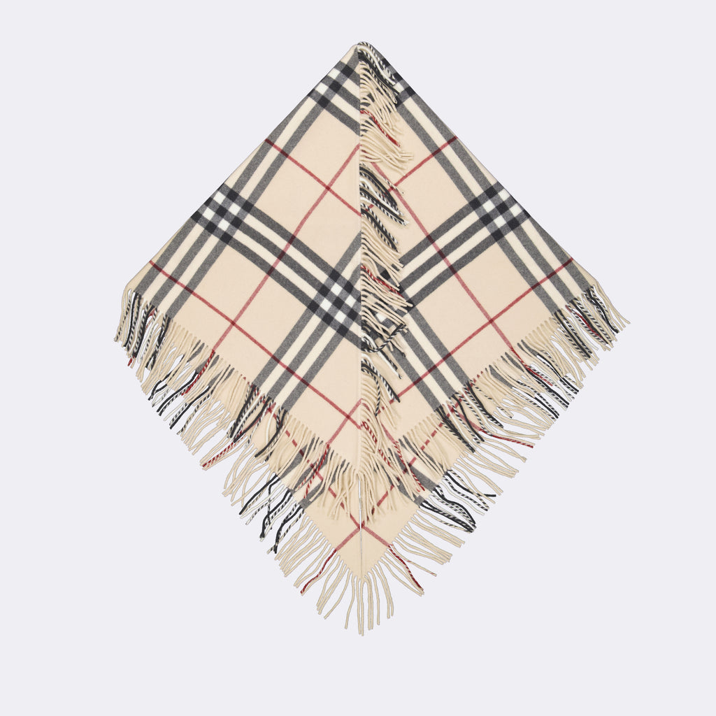 Vestes Poncho à carreaux Burberry Beige Unisexe