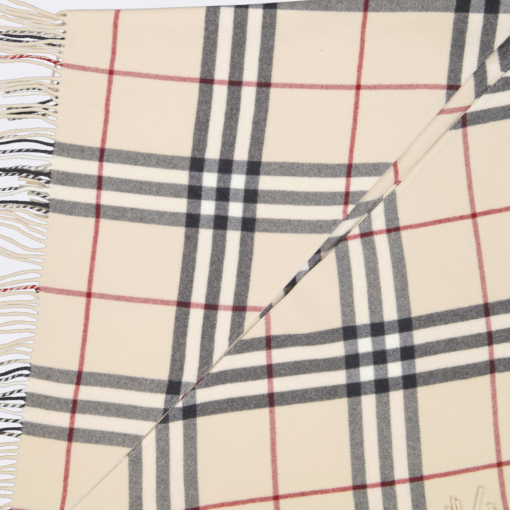Vestes Poncho à carreaux Burberry Beige Unisexe