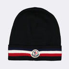 Cappelli, berretti e beanie Bonnet à bande tricolore Moncler Nero Homme