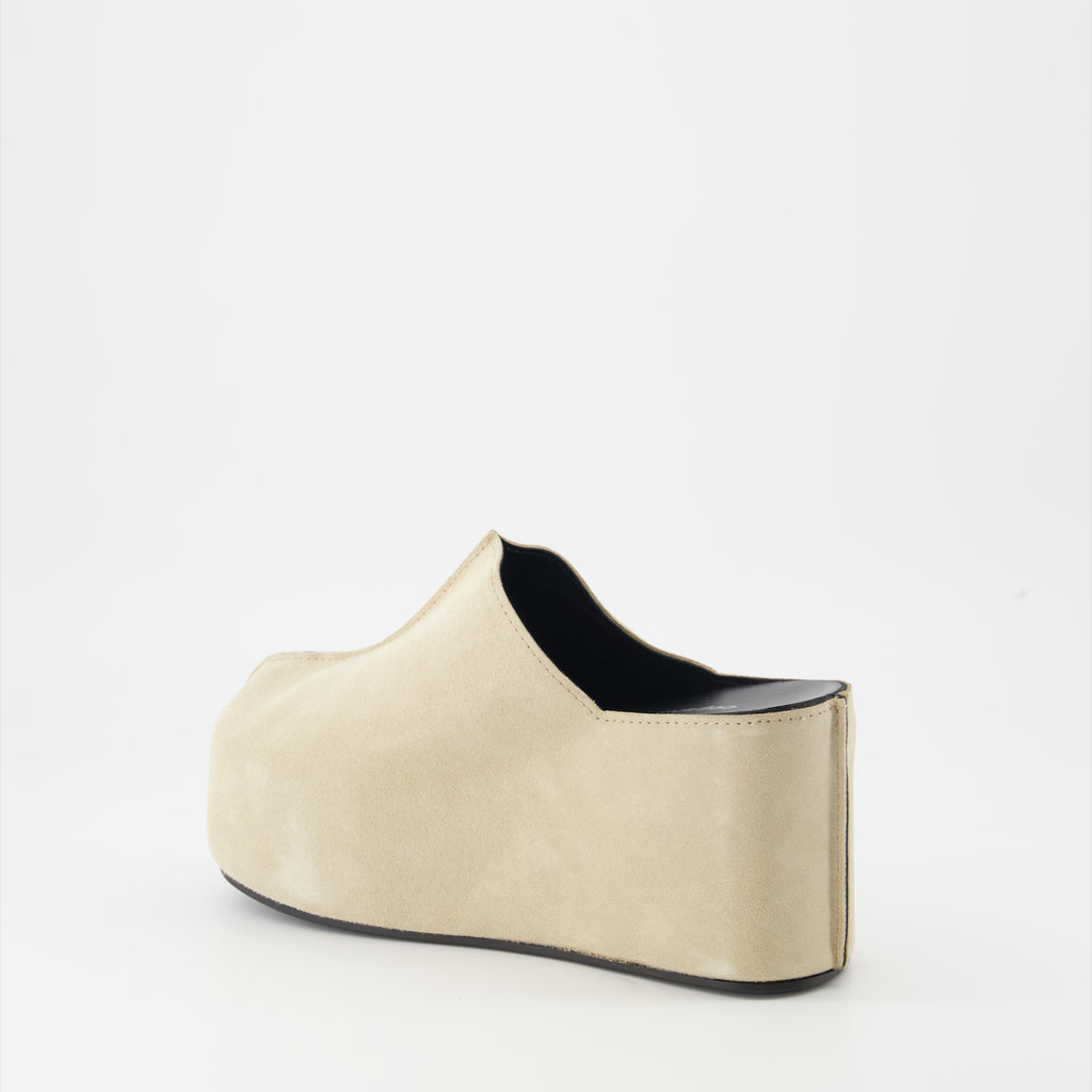 Zapatos de plataforma Mules en daim Coperni Beige Femme