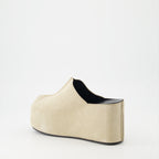Zapatos de plataforma Mules en daim Coperni Beige Femme