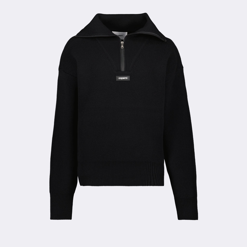 Knitwear Zip-neck sweater Coperni Black Man