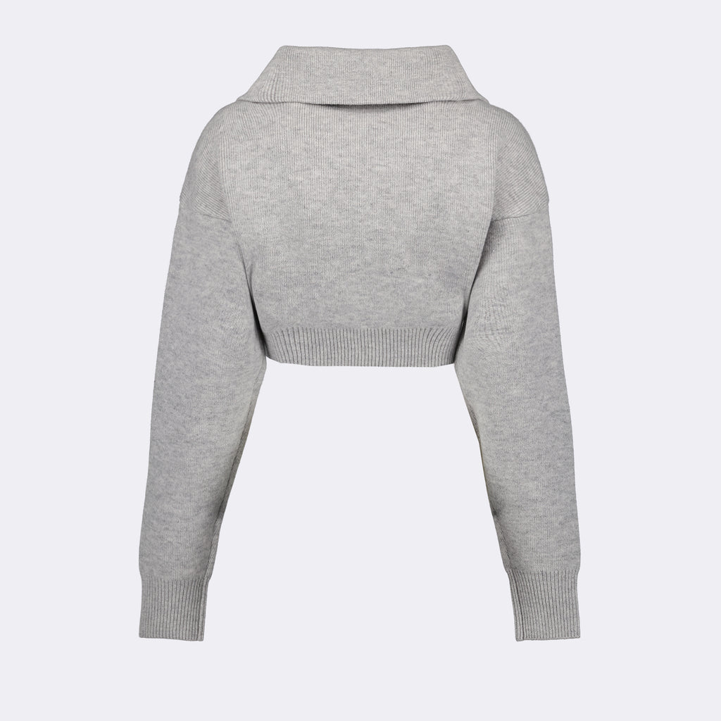 Maglieria Pull crop à logo Coperni Grigio Femme