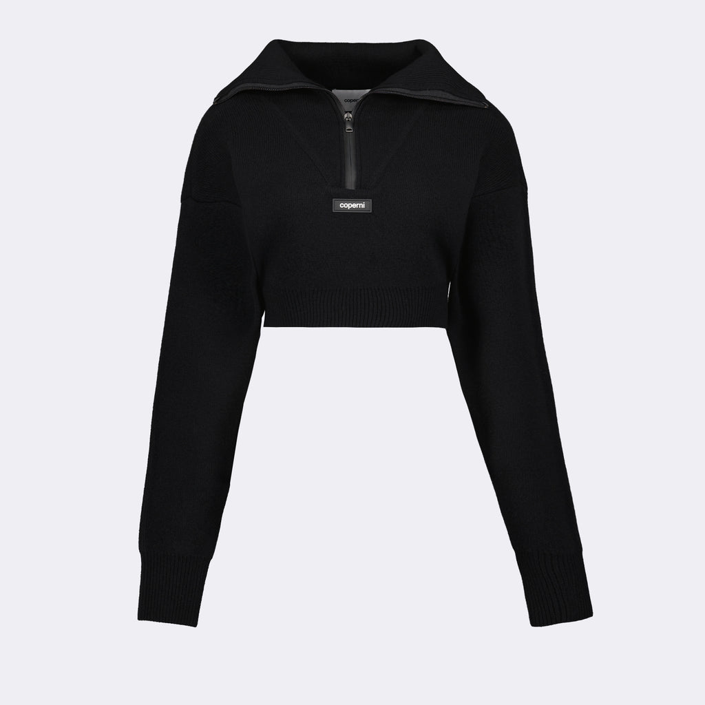 Maglieria Pull crop à logo Coperni Nero Femme