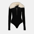 Tops Shearling collar bodysuit Coperni Black Women