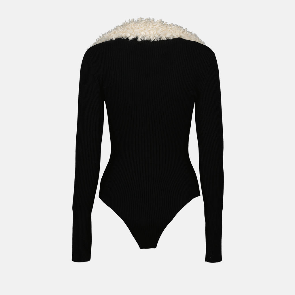 Tops Shearling collar bodysuit Coperni Black Women