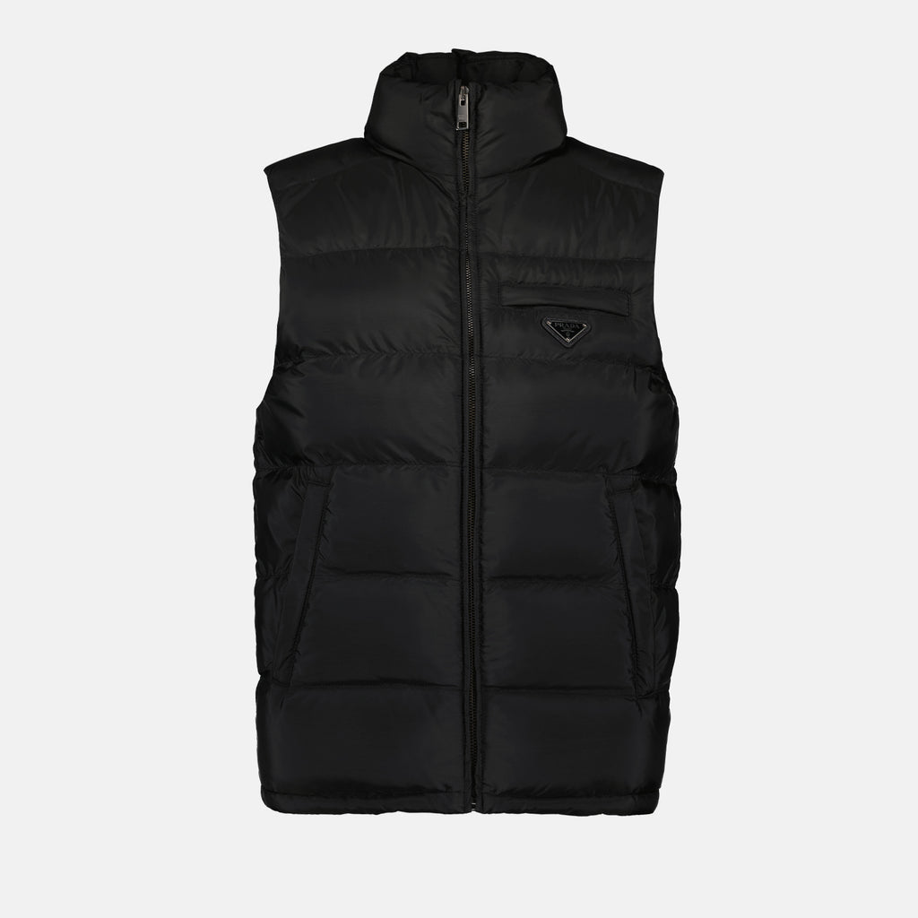 Jaquetas Colete Matelassado Sem Mangas Prada Preto Homme