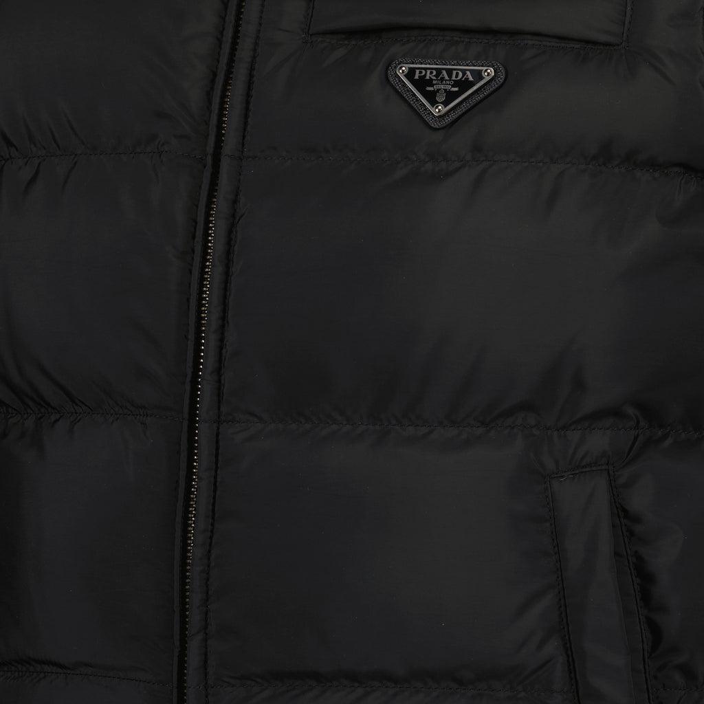 Jaquetas Colete Matelassado Sem Mangas Prada Preto Homme