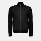 Vestes Veste bi-matière Prada Noir Homme