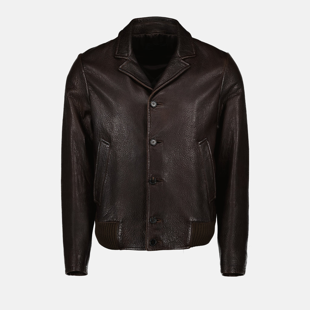 Abrigos Blouson en cuir Prada Marrón Homme