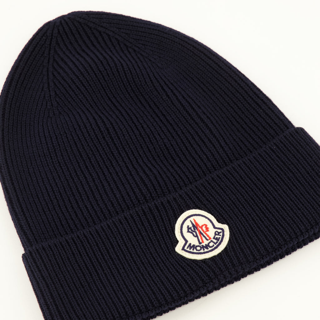 Chapeaux, casquettes et bonnets Gorro de lana azul marino Moncler Bleu foncé Homme