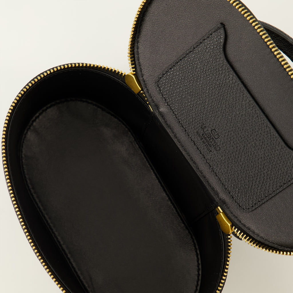 Pochettes ミニバニティケース ブラックレザー Valentino Garavani Noir Femme