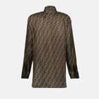 Camisas Camisa de Seda FF Castanha Fendi Marrom Femme