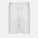 Shorts Short FF en coton éponge Fendi Blanc Homme