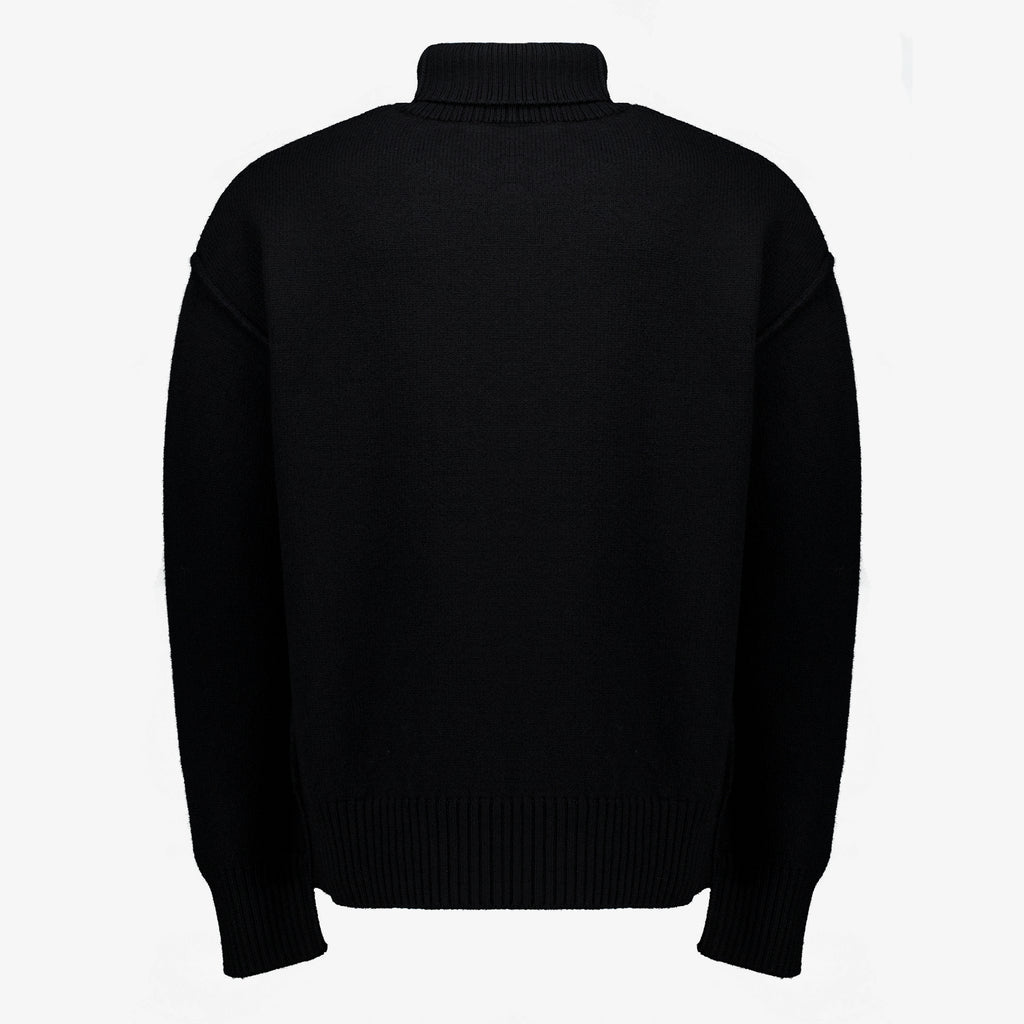 Maille Suéter negro AMI Heart de cuello alto Ami PARIS Noir Unisexe