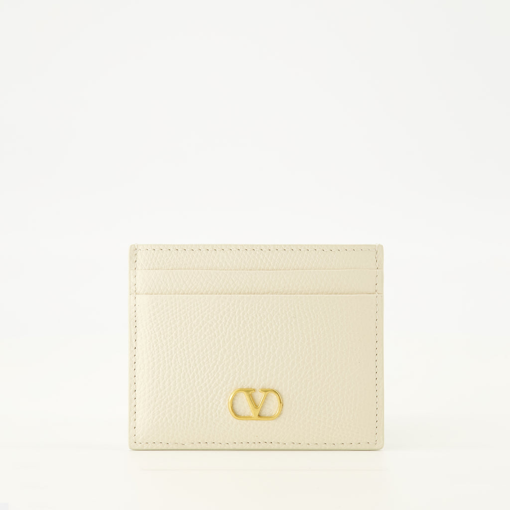 女性用ブランドValentino Garavaniの白いVlogoカードホルダーの画像 - 2026年春夏シーズン - 正面ビュー