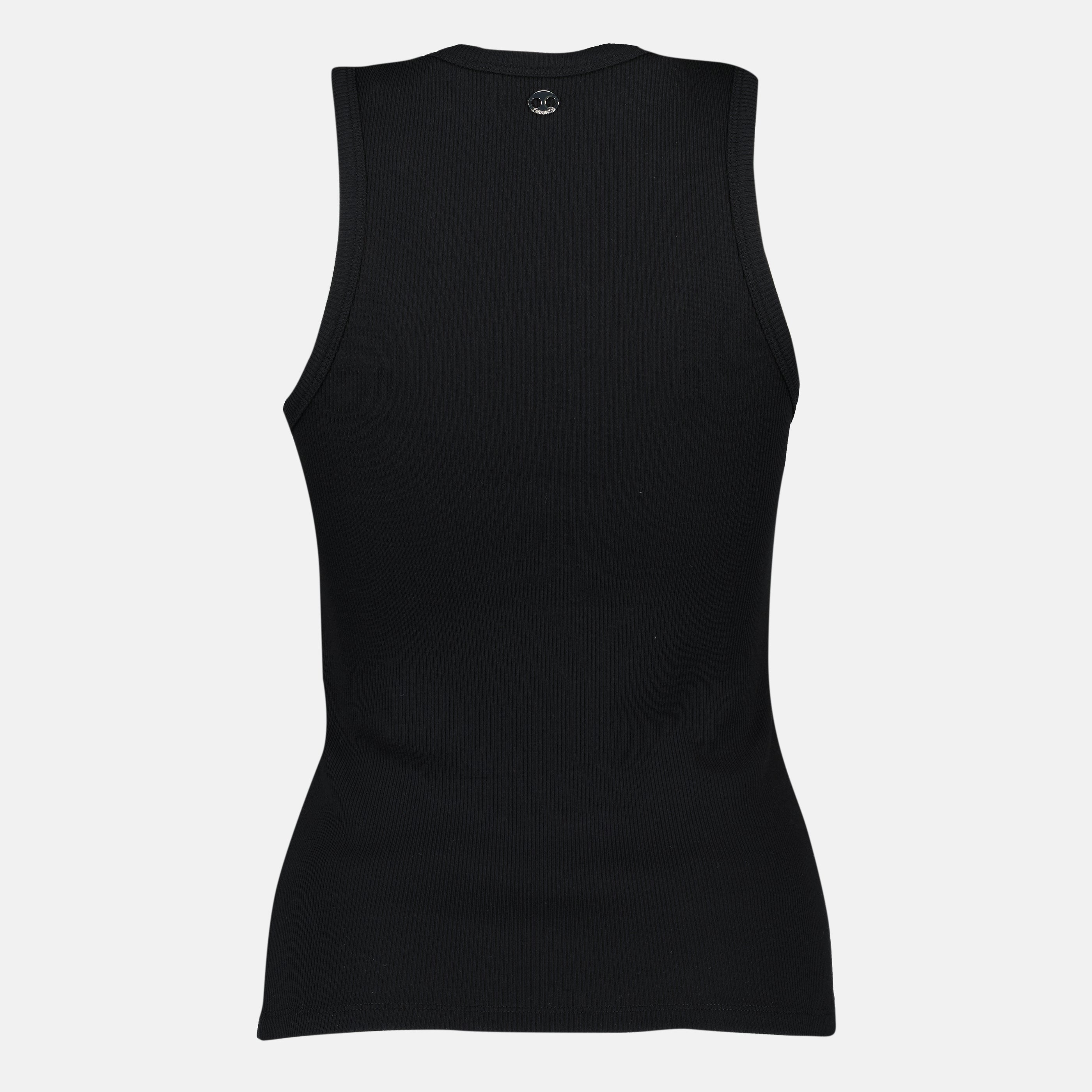 女性用ラバンヌブランドの黒のコットンタンクトップの画像 - 2026年春夏シーズン - 後ろビュー