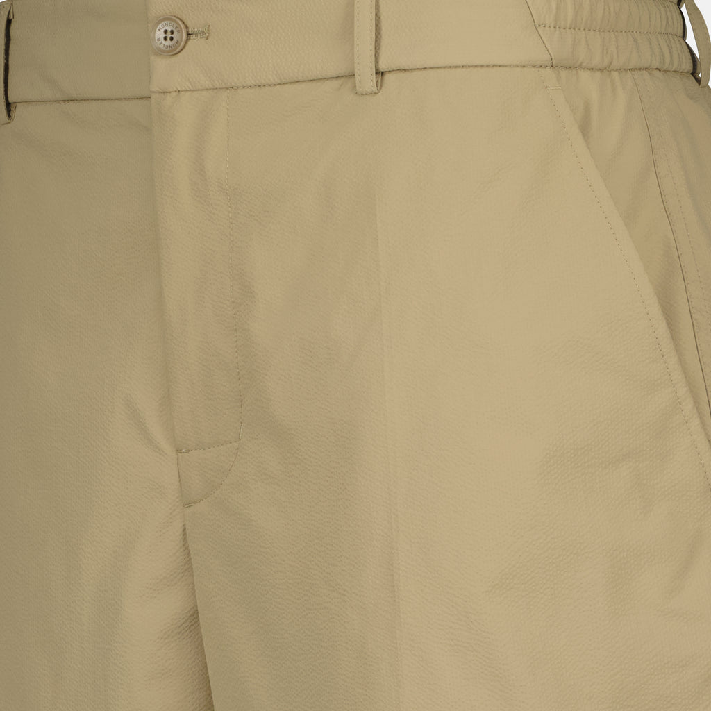 Shorts Pantaloni Corti Beige in Seersucker Moncler Beige Homme