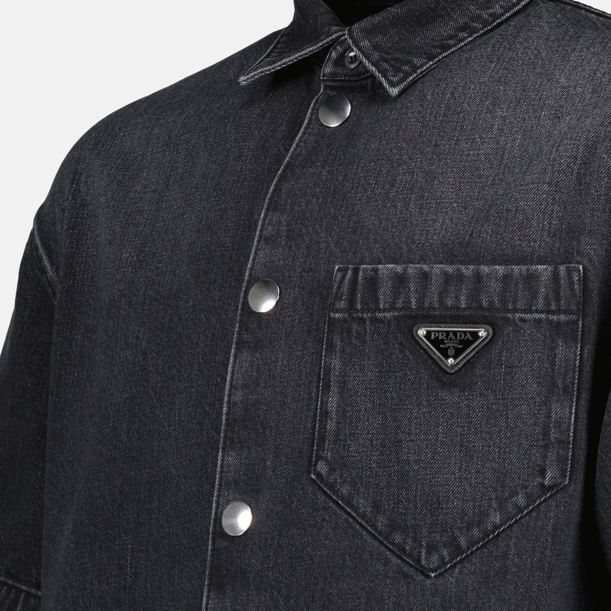 Camisas Camisa de Denim Prada Preto Homme