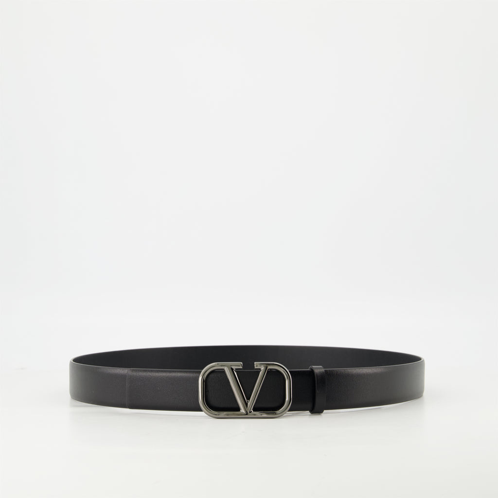 Cintos Cinto em Pele VLogo Valentino Garavani Preto Homme