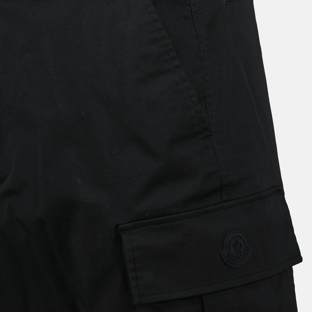 Pantalons Cargo Gabardine Moncler Noir Homme