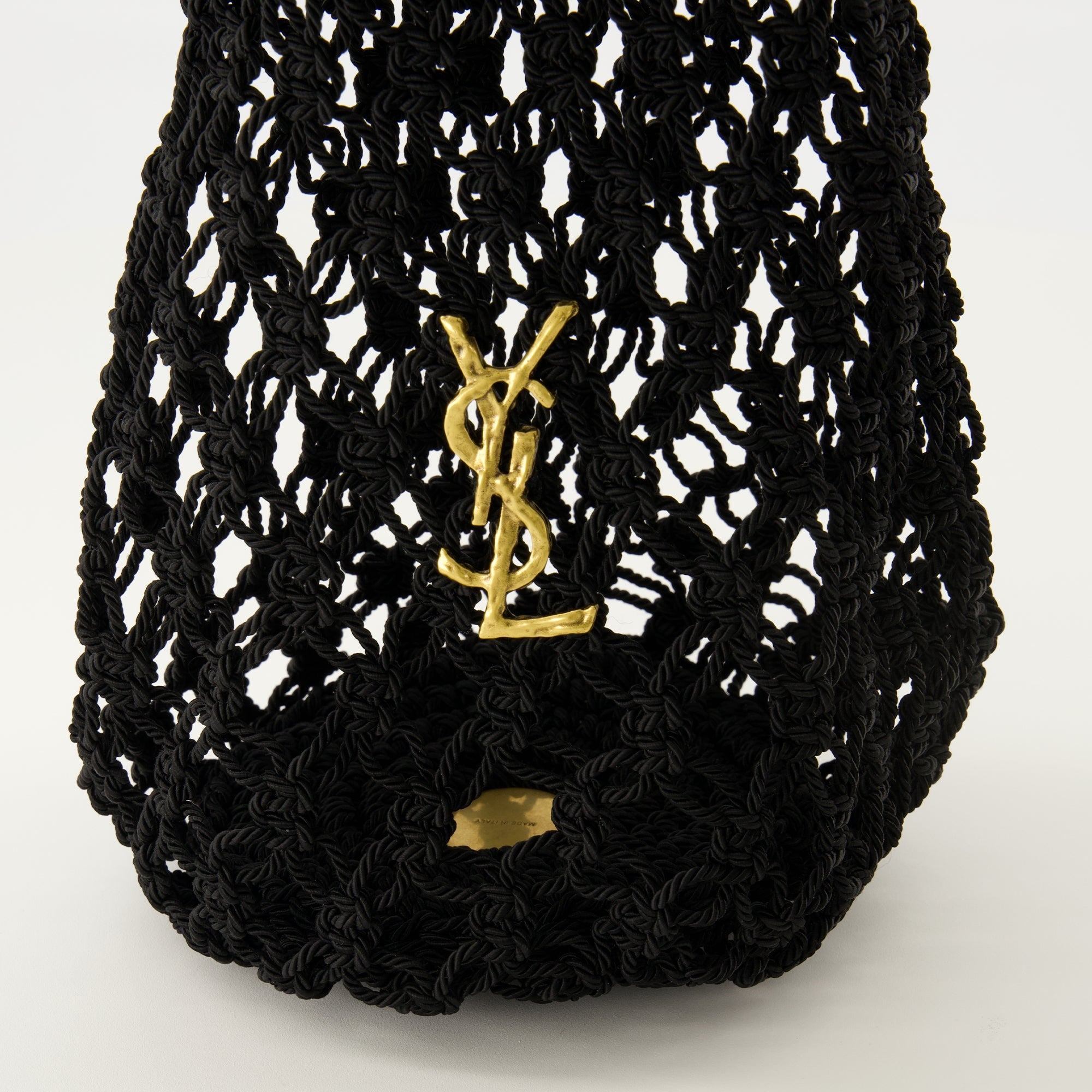Immagine della borsa in crochet nera del marchio Saint Laurent per Donna - Stagione Autunno-Inverno 2025 - Vista Dettagliata_2