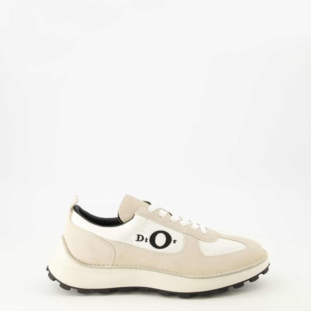 Baskets Zapatillas Dior Squash Beige en Piel Velours Dior Blanc Homme