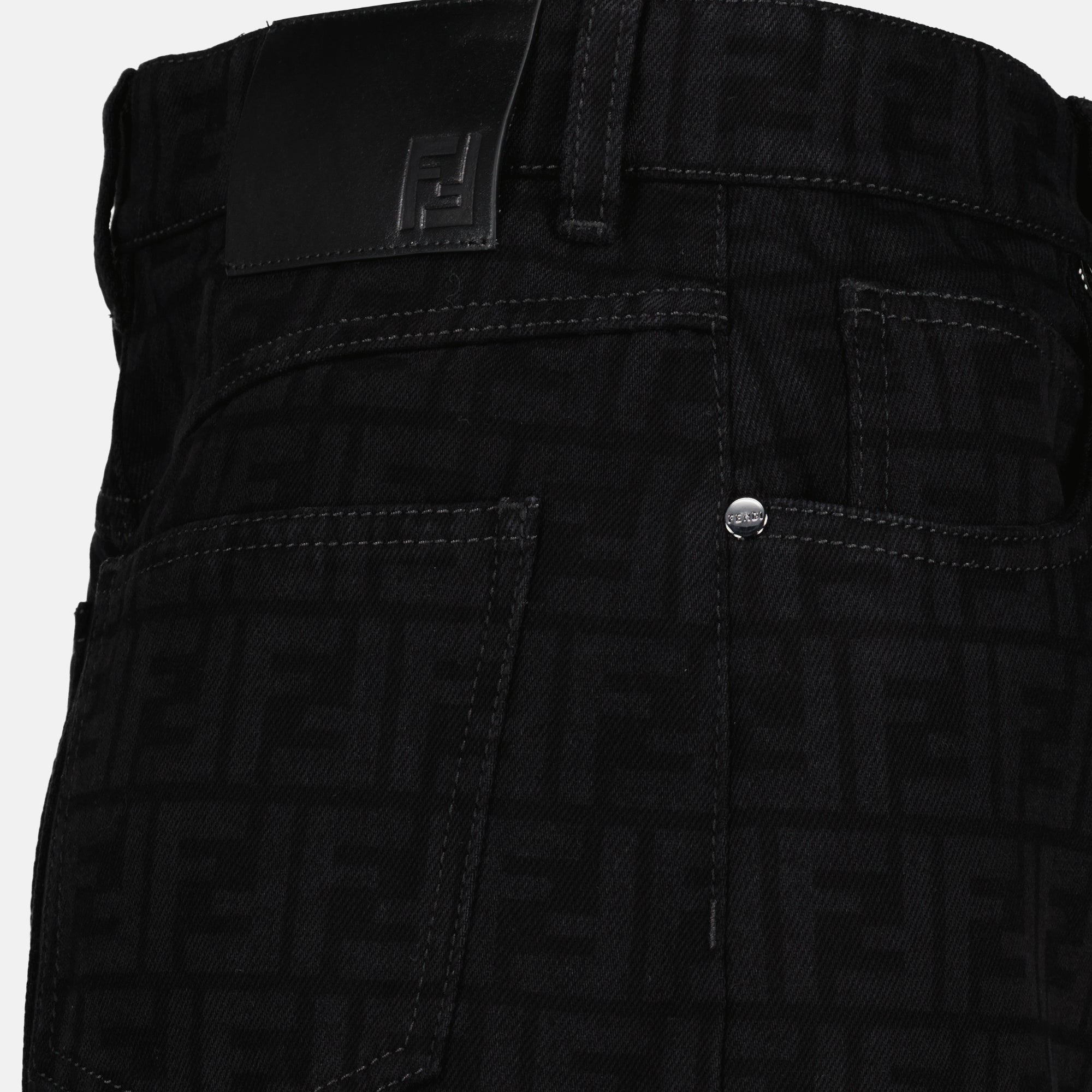 Jupes Jupe FF en denim Fendi Noir Femme