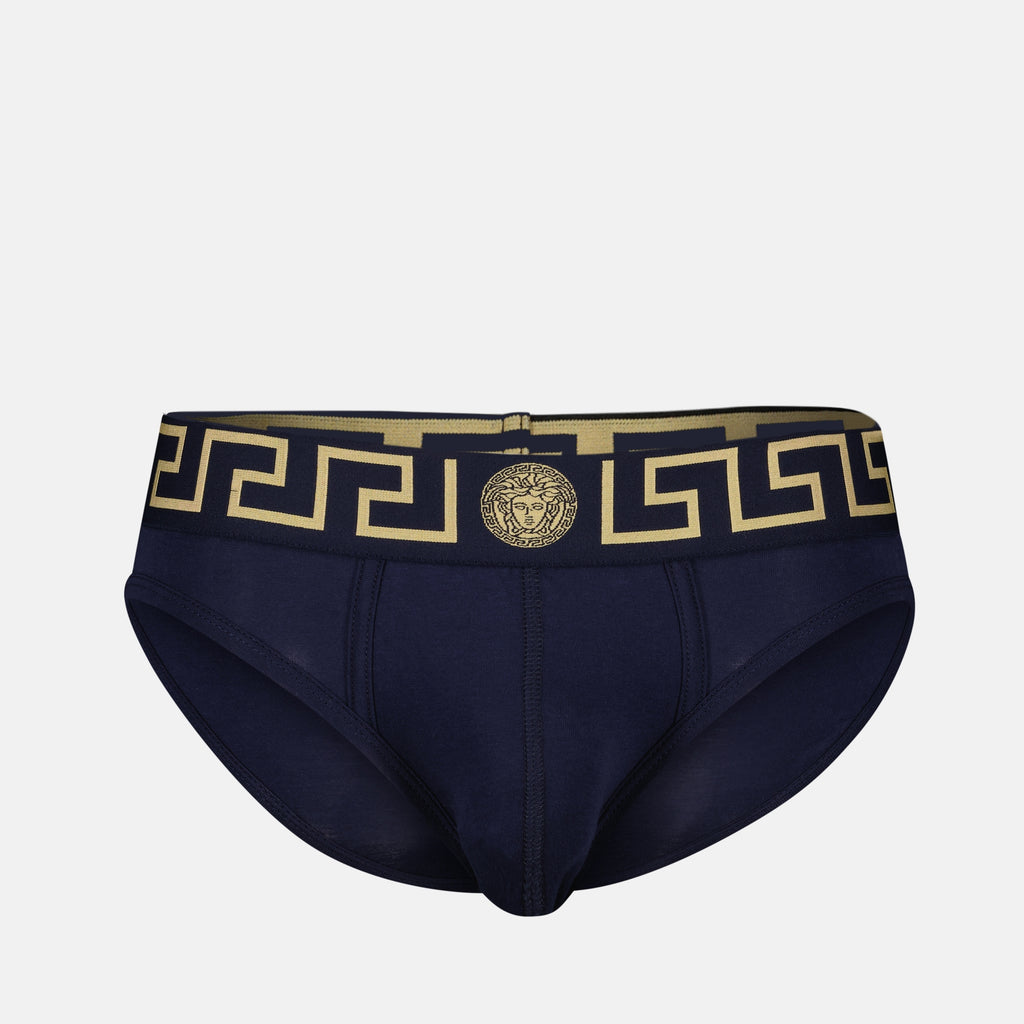 Ropa interior y homewear Medusa Greca Slip Versace Azul Homme