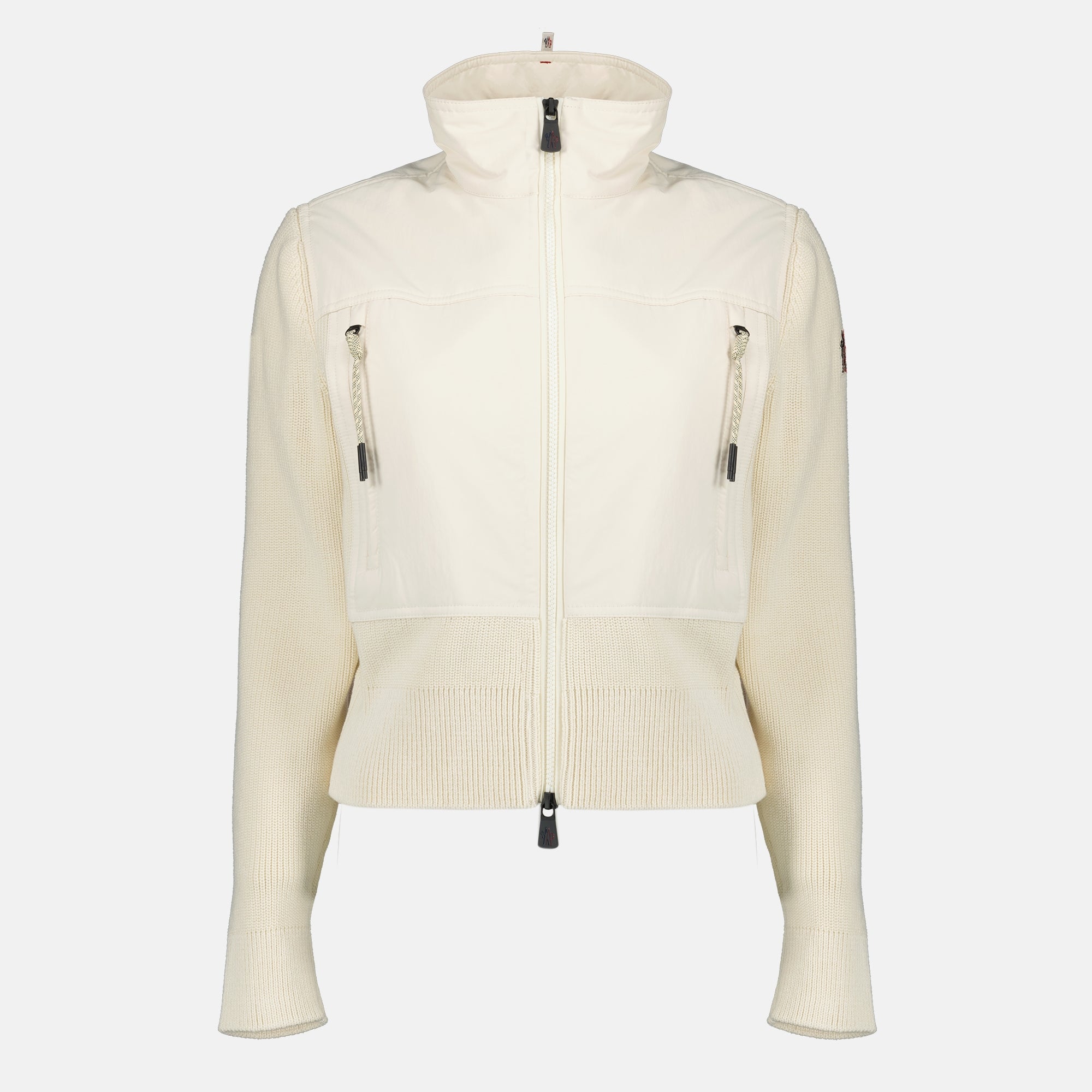Image de l'article Veste cardigan bi-matière blanc de la marque Moncler Grenoble pour Femme - Saison Printemps-Été 2026 - Vue de Face