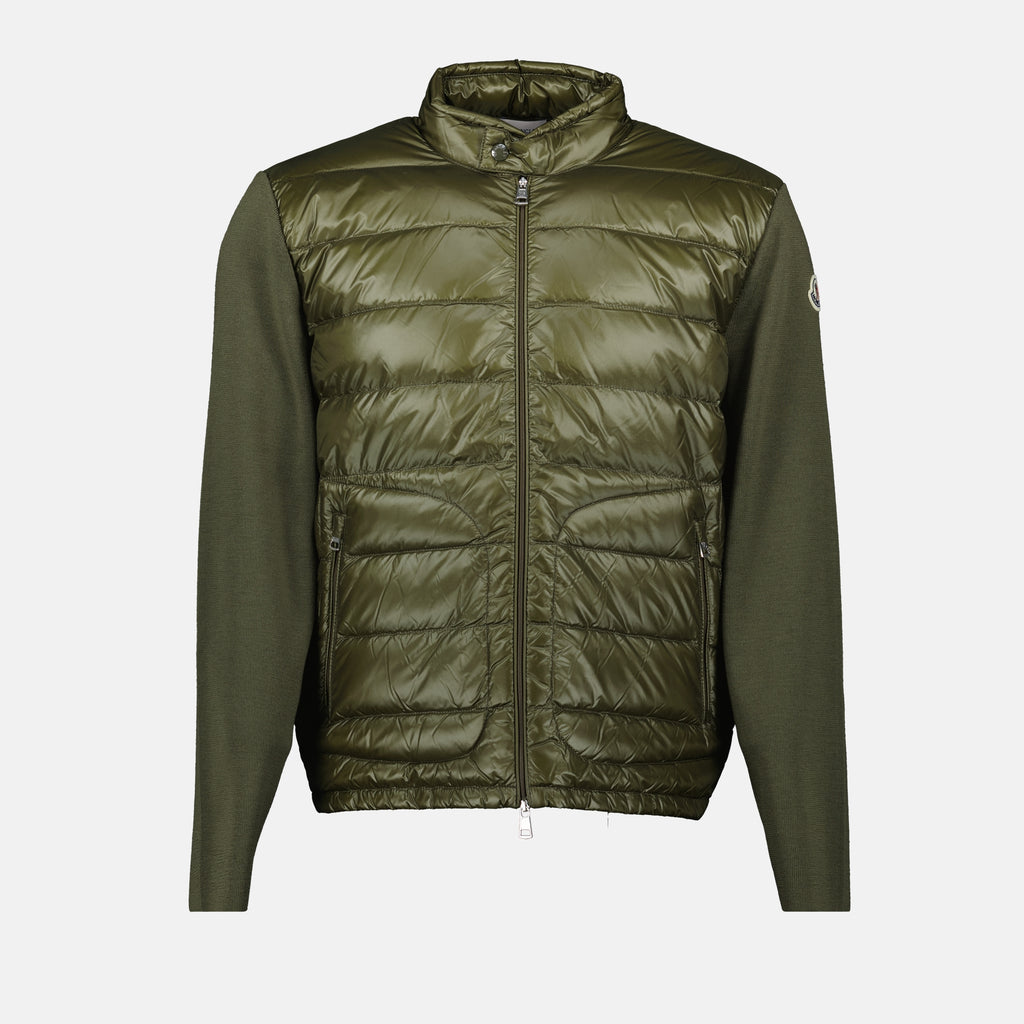 Vestes Veste bi-matière matelassée Moncler Kaki Homme
