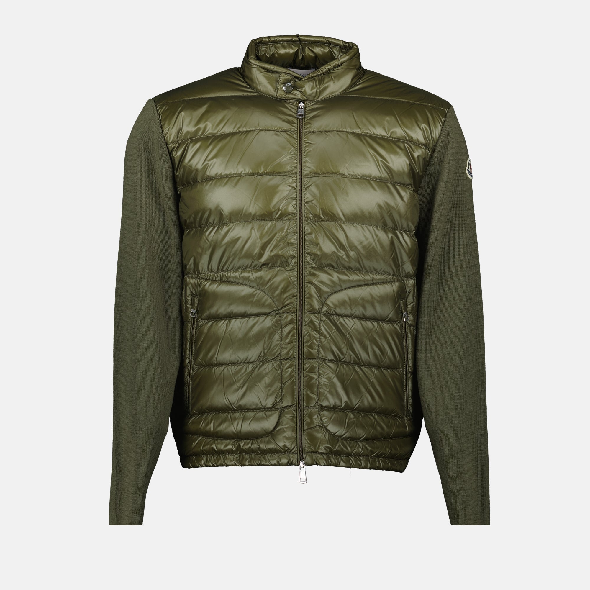 Vestes Veste bi-matière matelassée Moncler Kaki Homme