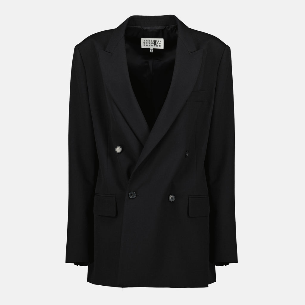 Image de l'article Blazer en laine noir de la marque Mm6 pour Femme - Saison Printemps-Été 2026 - Vue de Face