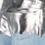 Pantalons Jeans baggy en denim Rabanne Argenté Femme