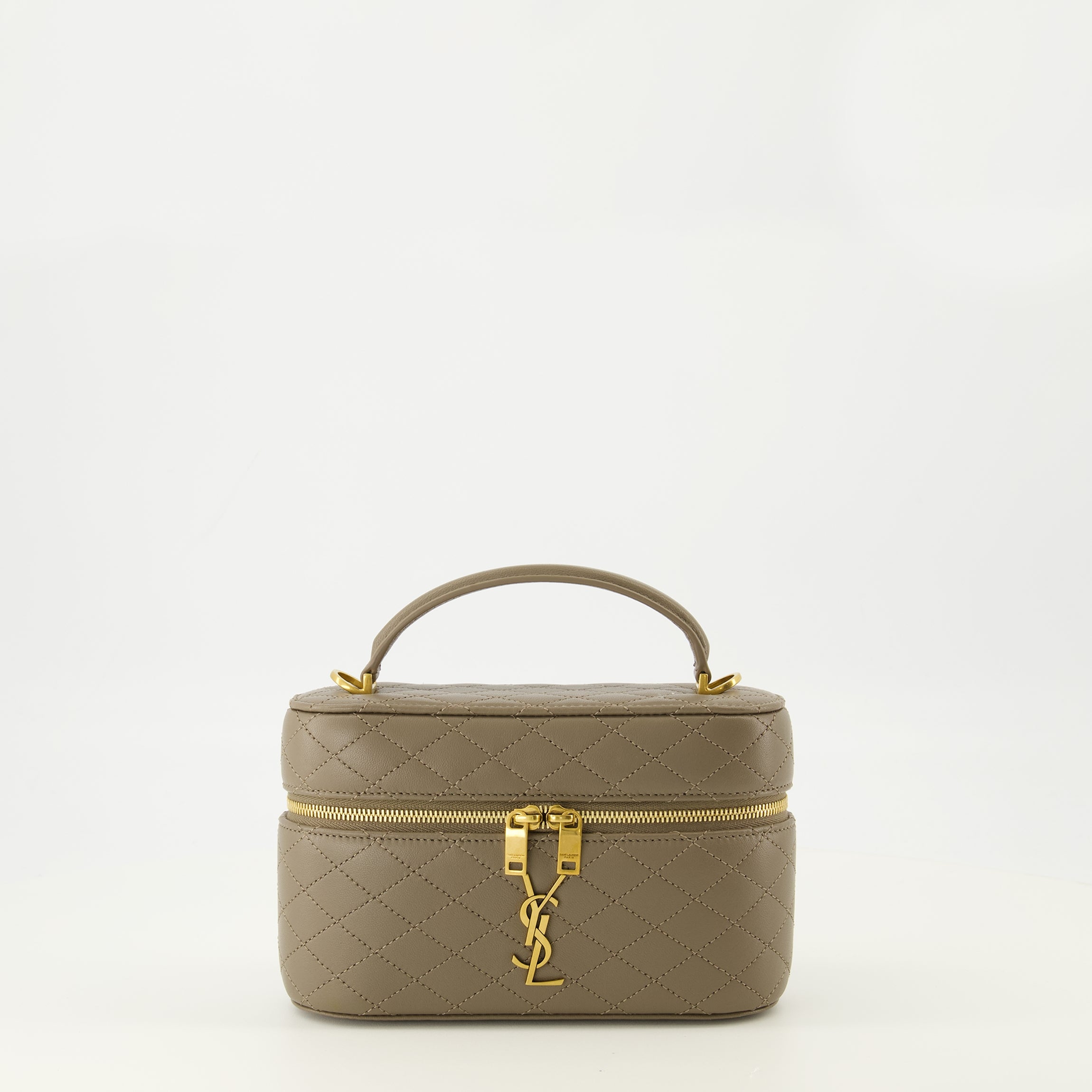 Immagine della borsa Gaby Vanity beige del marchio Saint Laurent per donna - Collezione Primavera-Estate 2026 - Vista Frontale