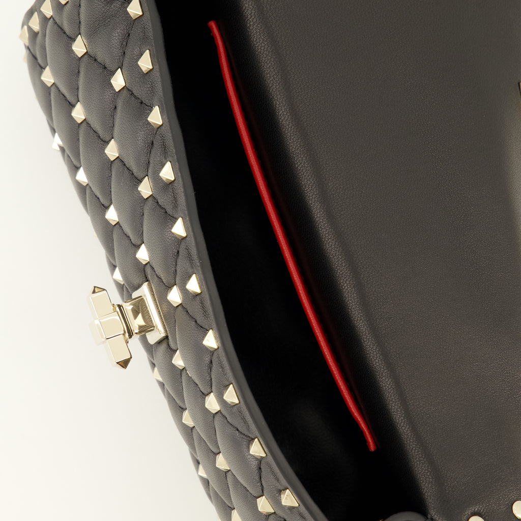 Sacs à main et épaule Borsa Rockstud Spike Piccola Nera Valentino Garavani Noir Femme