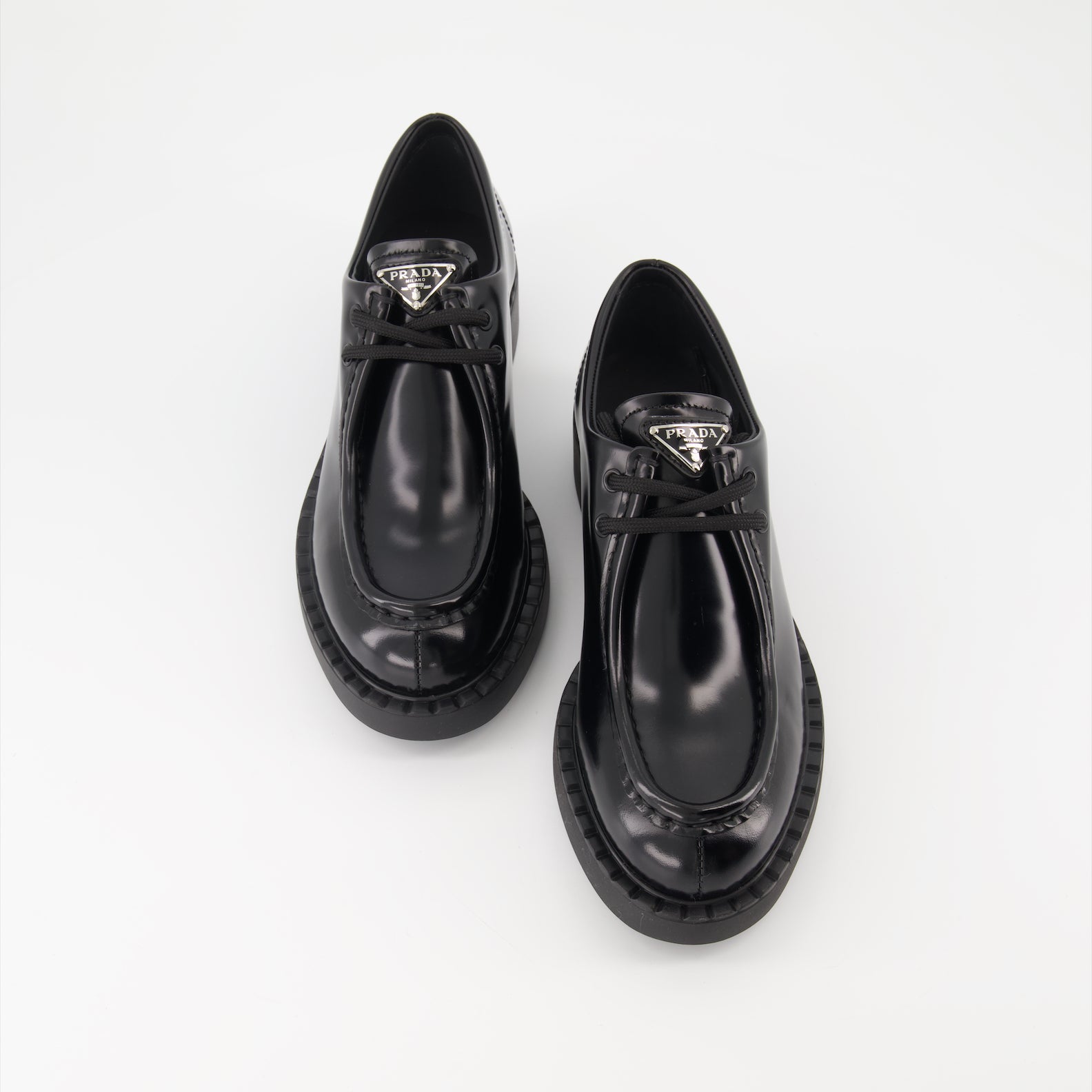 Mocassins Mocassins à lacets Prada Noir Femme