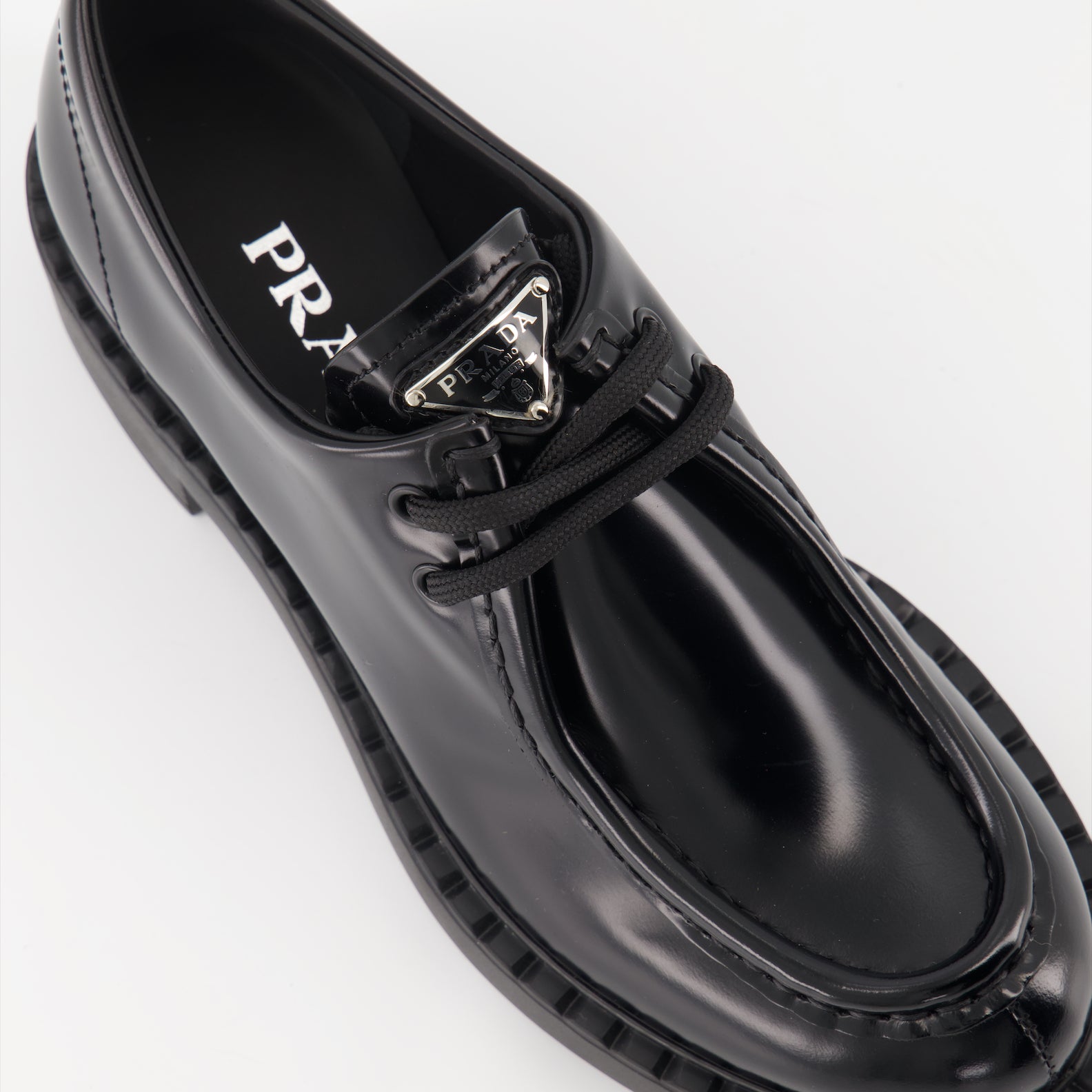 Mocassins Mocassins à lacets Prada Noir Femme